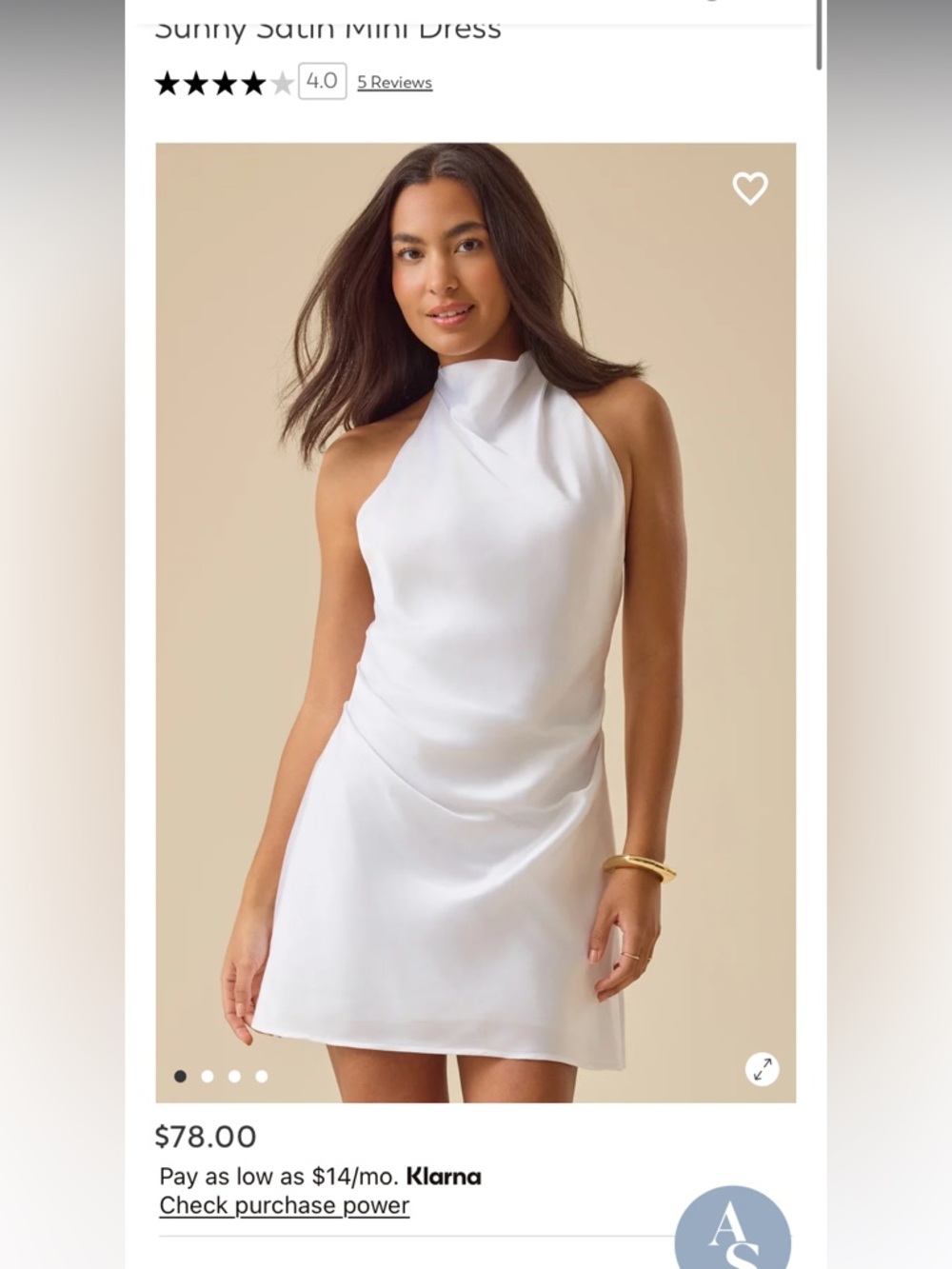 Altar'd State White Satin mini Slip Dress